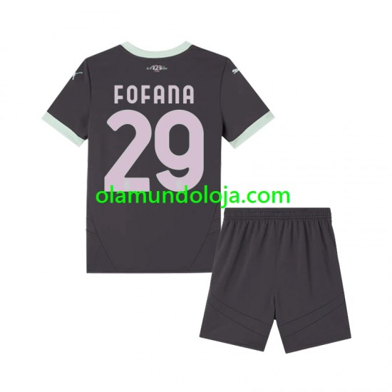 Camisola AC Milan Fofana 29 Criança Equipamento Terceiro 2024-2025 Manga Curta